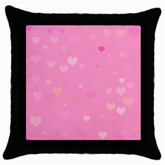 Pinkhearts Throw Pillow Case (black) by designsbyamerianna