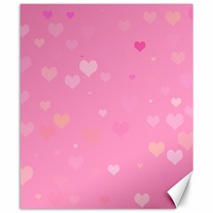 Pinkhearts Canvas 8  X 10  by designsbyamerianna