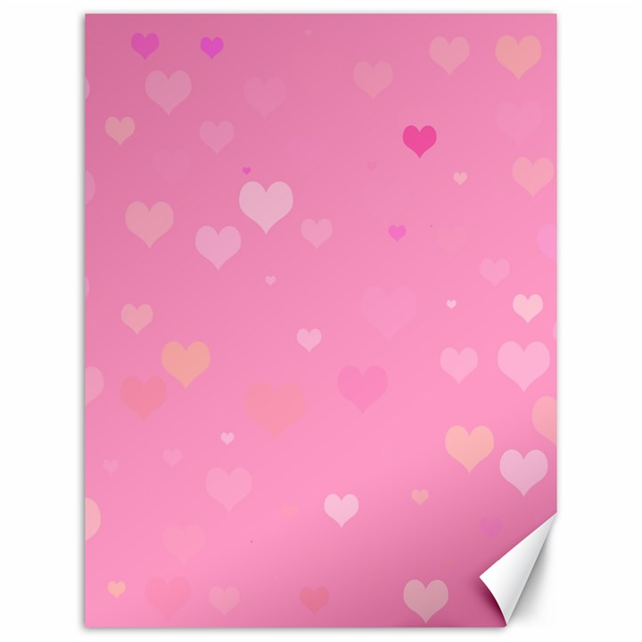 Pinkhearts Canvas 12  x 16 