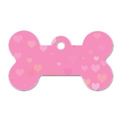 Pinkhearts Dog Tag Bone (two Sides) by designsbyamerianna