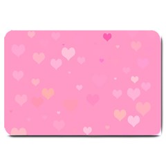 Pinkhearts Large Doormat  by designsbyamerianna