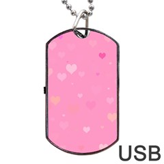 Pinkhearts Dog Tag Usb Flash (two Sides) by designsbyamerianna