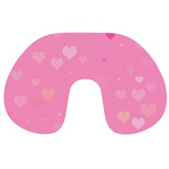 Pinkhearts Travel Neck Pillow by designsbyamerianna