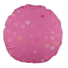 Pinkhearts Large 18  Premium Flano Round Cushions by designsbyamerianna