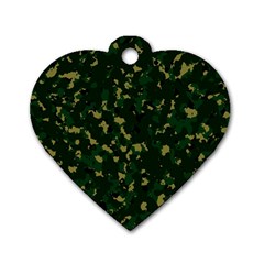 Greencamo Dog Tag Heart (one Side) by designsbyamerianna