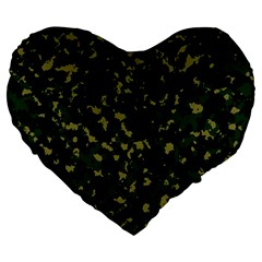 Greencamo Large 19  Premium Flano Heart Shape Cushions by designsbyamerianna