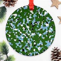 Greencamo1 Ornament (round) by designsbyamerianna