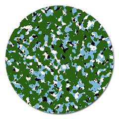 Greencamo1 Magnet 5  (round) by designsbyamerianna