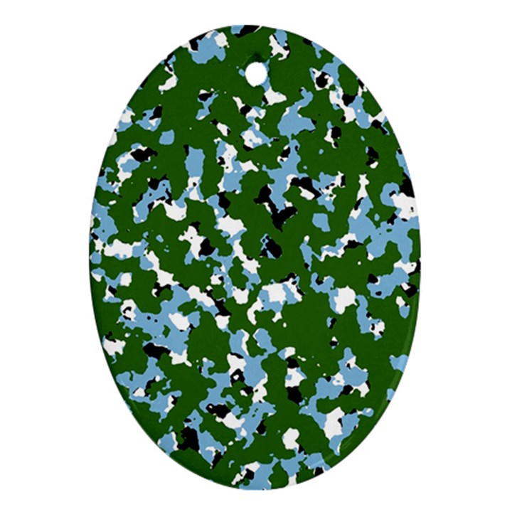 Greencamo1 Oval Ornament (Two Sides)