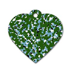 Greencamo1 Dog Tag Heart (two Sides) by designsbyamerianna