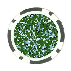 Greencamo1 Poker Chip Card Guard by designsbyamerianna