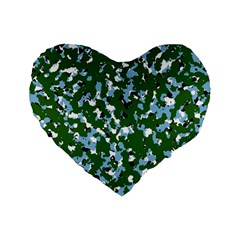 Greencamo1 Standard 16  Premium Heart Shape Cushions by designsbyamerianna