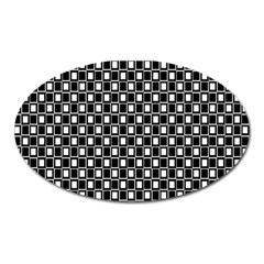 Black And White Boxes Oval Magnet by designsbyamerianna