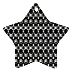 Black And White Boxes Star Ornament (two Sides) by designsbyamerianna