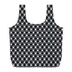 Black And White Boxes Full Print Recycle Bag (l) by designsbyamerianna