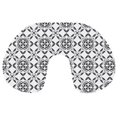 Black And White Patterned Backgroun Travel Neck Pillow by designsbyamerianna