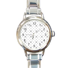 Bw Pattern Iii Round Italian Charm Watch by designsbyamerianna