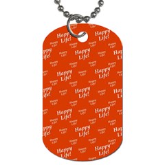 Motivational Happy Life Words Pattern Dog Tag (two Sides)