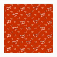 Motivational Happy Life Words Pattern Medium Glasses Cloth by dflcprintsclothing