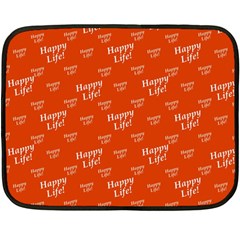 Motivational Happy Life Words Pattern Fleece Blanket (mini) by dflcprintsclothing