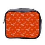 Motivational Happy Life Words Pattern Mini Toiletries Bag (Two Sides) Front