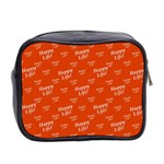 Motivational Happy Life Words Pattern Mini Toiletries Bag (Two Sides) Back