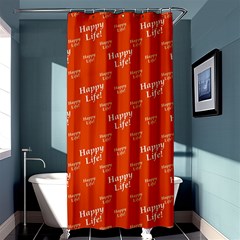 Motivational Happy Life Words Pattern Shower Curtain 36  X 72  (stall)  by dflcprintsclothing