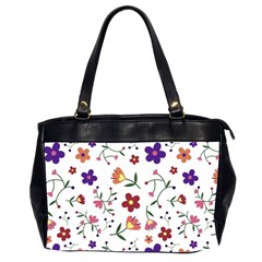 Flowers On A White Background              Oversize Office Handbag (2 Sides) by LalyLauraFLM