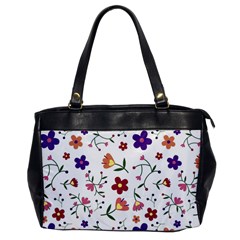 Flowers On A White Background              Oversize Office Handbag by LalyLauraFLM