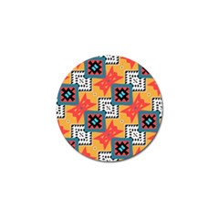 Shapes On A Brown Background Pattern               Golf Ball Marker (4 Pack) by LalyLauraFLM