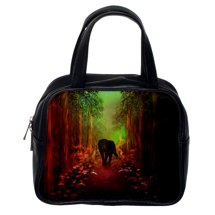 The Lonely Wolf In The Night Classic Handbag (One Side)