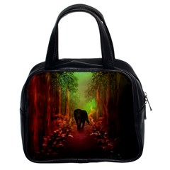 The Lonely Wolf In The Night Classic Handbag (two Sides) by FantasyWorld7