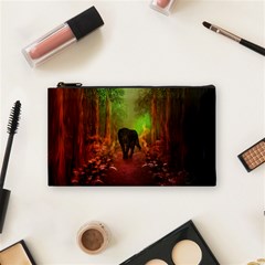 The Lonely Wolf In The Night Cosmetic Bag (small) by FantasyWorld7