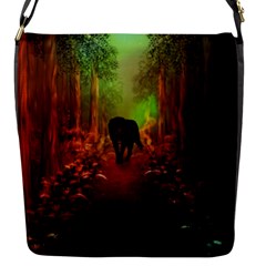 The Lonely Wolf In The Night Flap Closure Messenger Bag (s) by FantasyWorld7