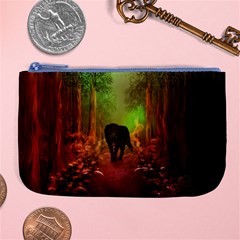 The Lonely Wolf In The Night Large Coin Purse by FantasyWorld7