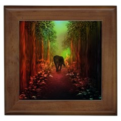 The Lonely Wolf In The Night Framed Tiles by FantasyWorld7