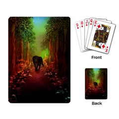 The Lonely Wolf In The Night Playing Cards Single Design (rectangle) by FantasyWorld7