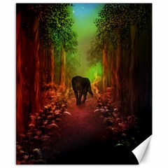 The Lonely Wolf In The Night Canvas 8  X 10  by FantasyWorld7