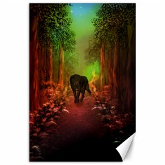 The Lonely Wolf In The Night Canvas 24  X 36  by FantasyWorld7