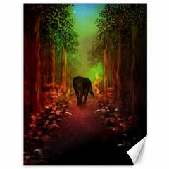 The Lonely Wolf In The Night Canvas 36  X 48  by FantasyWorld7