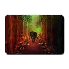 The Lonely Wolf In The Night Small Doormat  by FantasyWorld7