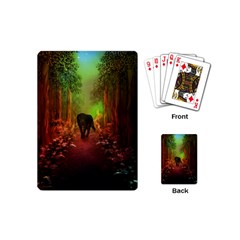 The Lonely Wolf In The Night Playing Cards Single Design (mini) by FantasyWorld7