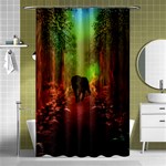 The Lonely Wolf In The Night Shower Curtain 48  x 72  (Small)  Curtain(48  X 72 ) - 42.18 x64.8  Curtain(48  X 72 )