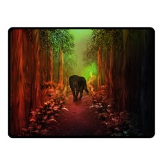 The Lonely Wolf In The Night Double Sided Fleece Blanket (small)  by FantasyWorld7