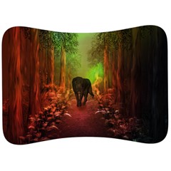 The Lonely Wolf In The Night Velour Seat Head Rest Cushion by FantasyWorld7