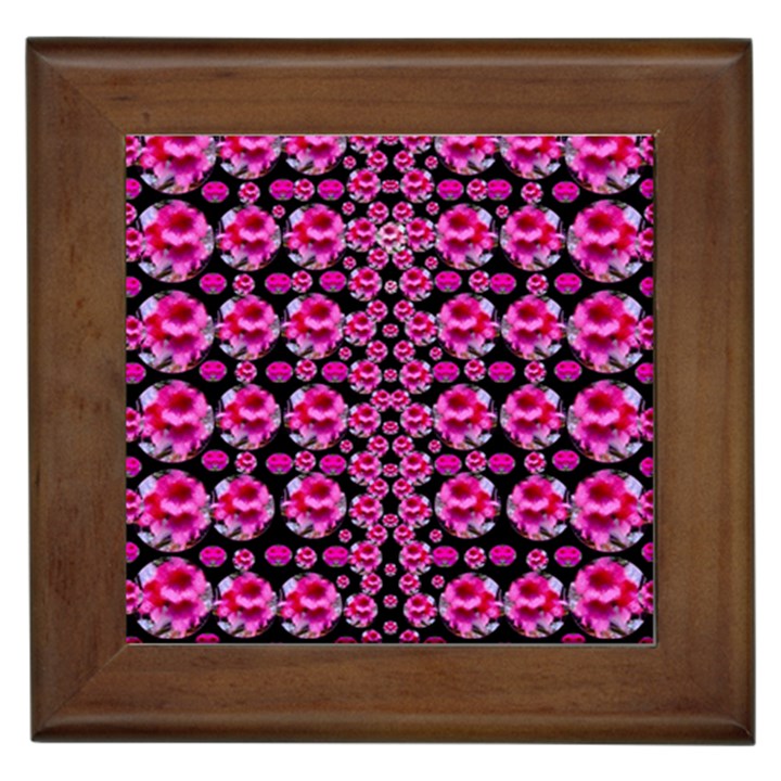 Floral To Be Happy Of In Soul And Mind Decorative Framed Tiles