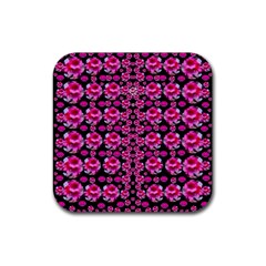 Floral To Be Happy Of In Soul And Mind Decorative Rubber Coaster (square)  by pepitasart