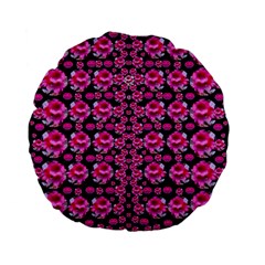 Floral To Be Happy Of In Soul And Mind Decorative Standard 15  Premium Flano Round Cushions by pepitasart