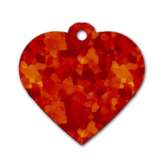 Fall Dog Tag Heart (one Side) by designsbyamerianna