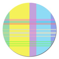 Easter Background Easter Plaid Magnet 5  (round) by Simbadda